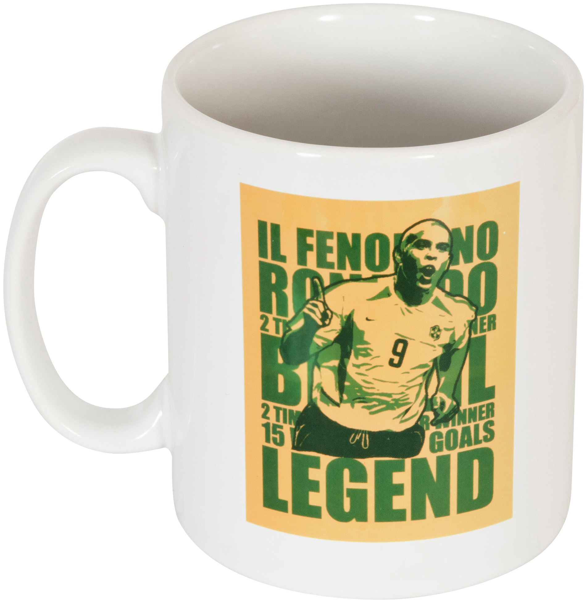 Brasilien Mugg Luis Nazario De Lima Legend Ronaldo Vit Funstuffstore