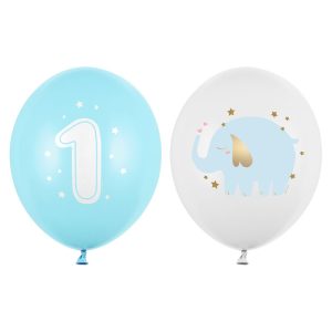 1 Års Latexballonger Elefant Ljusbla 50-pack
