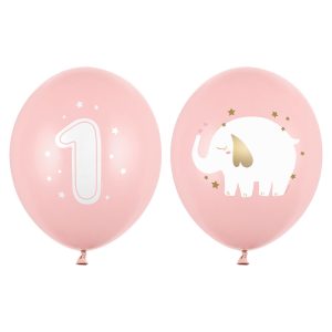 1 Års Latexballonger Elefant Ljusrosa 50-pack