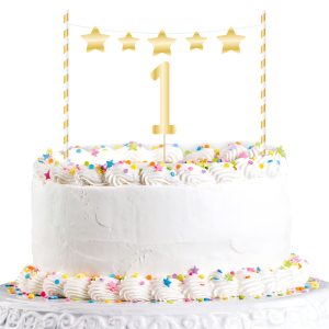 1-Års Tårtdekoration 1st Birthday Guld