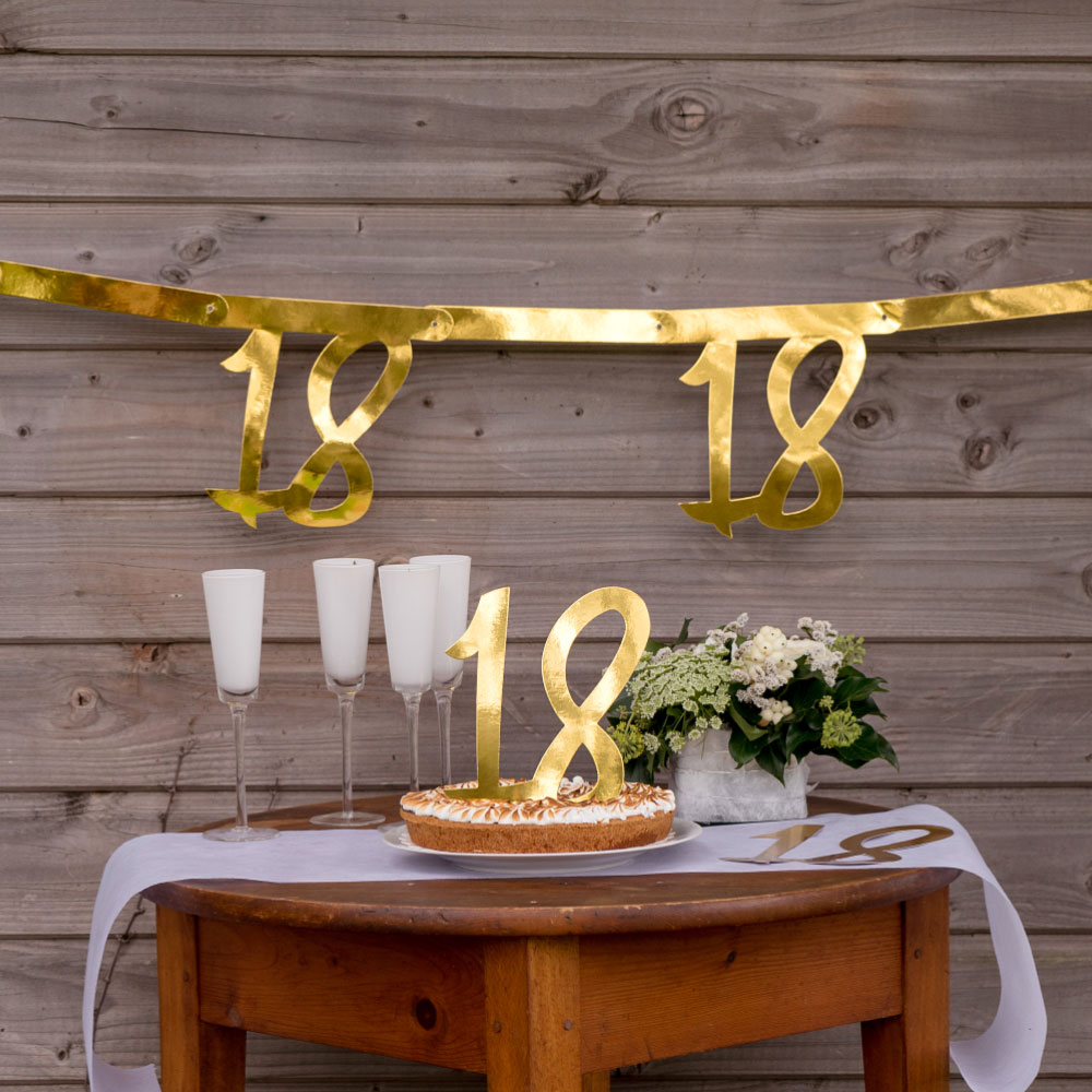 18 års Girlang Metallic Guld