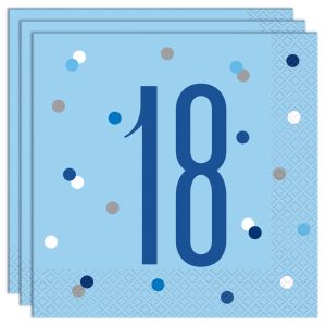 18 Års Servetter Blå