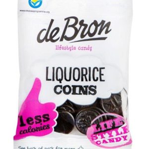 de Bron Liquorice Coins Sockerfria 100g
