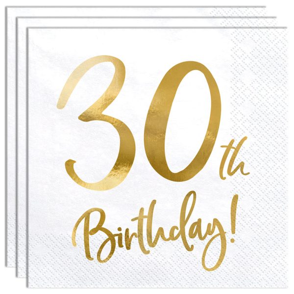 30th Birthday Servetter Guld