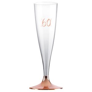 60-års Champagneglas Flergångs Roseguld
