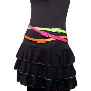 80-tals Bälten Neon - 3-pack