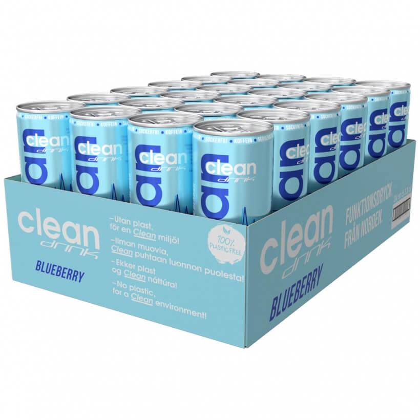 Clean Drink - Blueberry 33cl x 24st (helt flak)