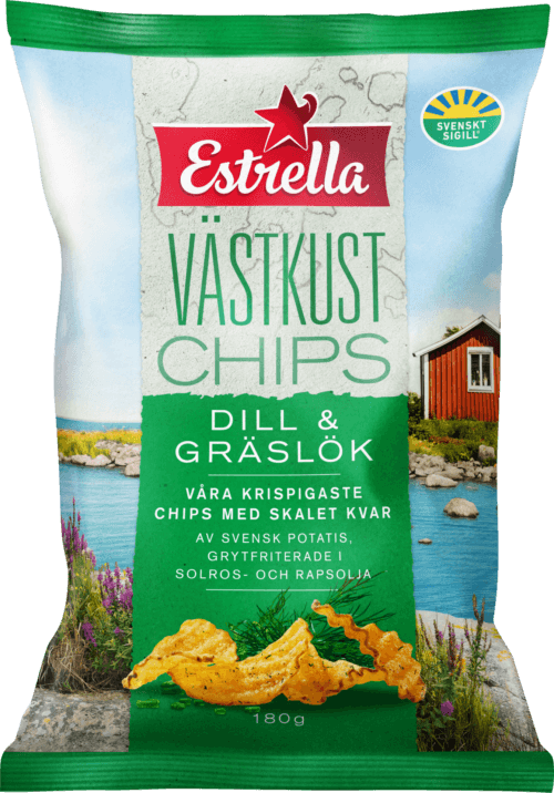 Estrella Västkustchips Dill & Gräslök 180g
