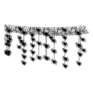 Halloweendekoration Spindelnät med Spindlar (1st)