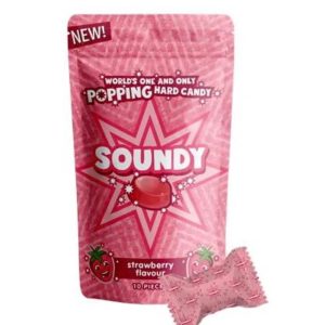 Soundy Sour Strawberry Popping Hard Candy 30g
