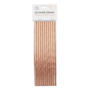 Papperssugrör Roséguld Metallic 20-pack