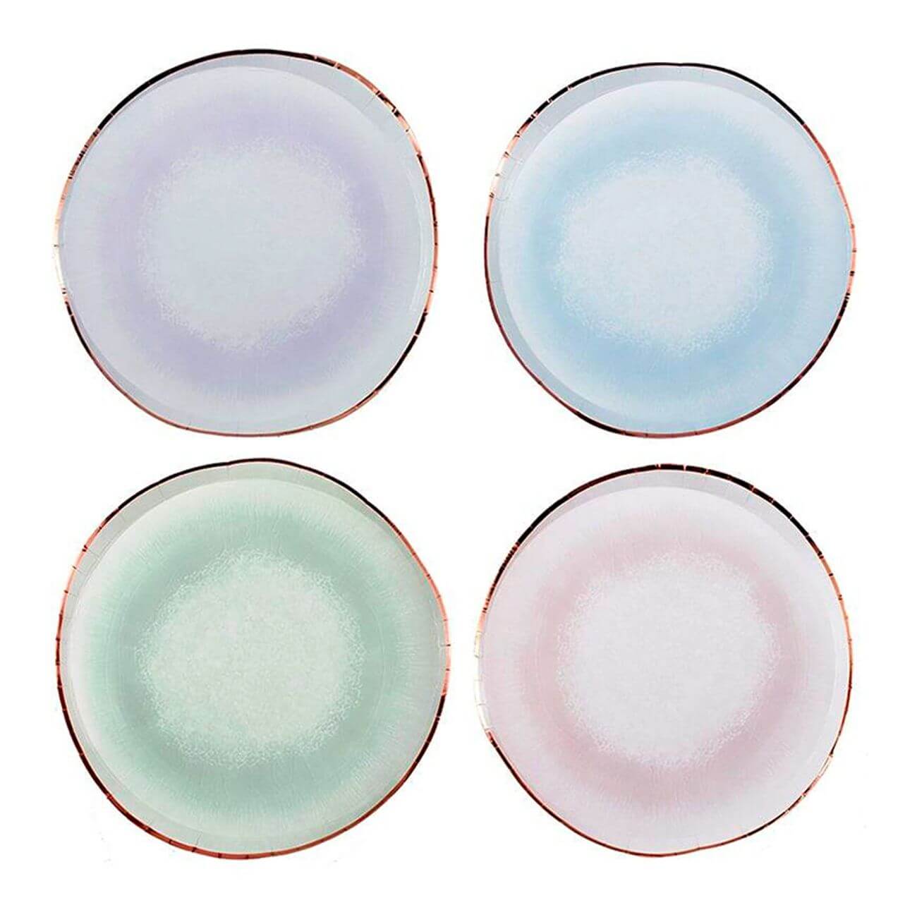 Papperstallrikar Pastell Roséguld 8-pack