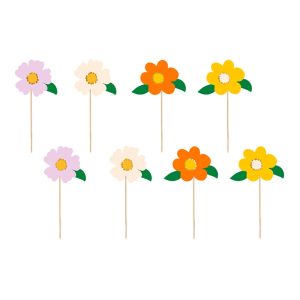 Tårtdekoration Blommor 8-pack