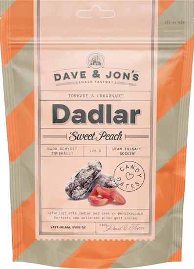 Dave & Jons Dadlar Sweet Peach 125g