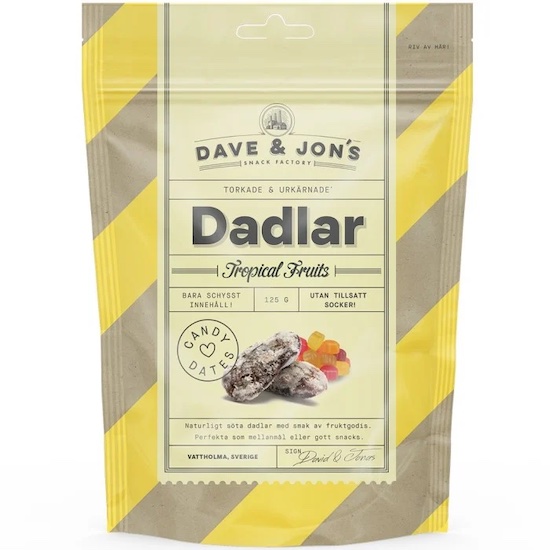 Dave & Jons Dadlar Tropical Fruits 125g