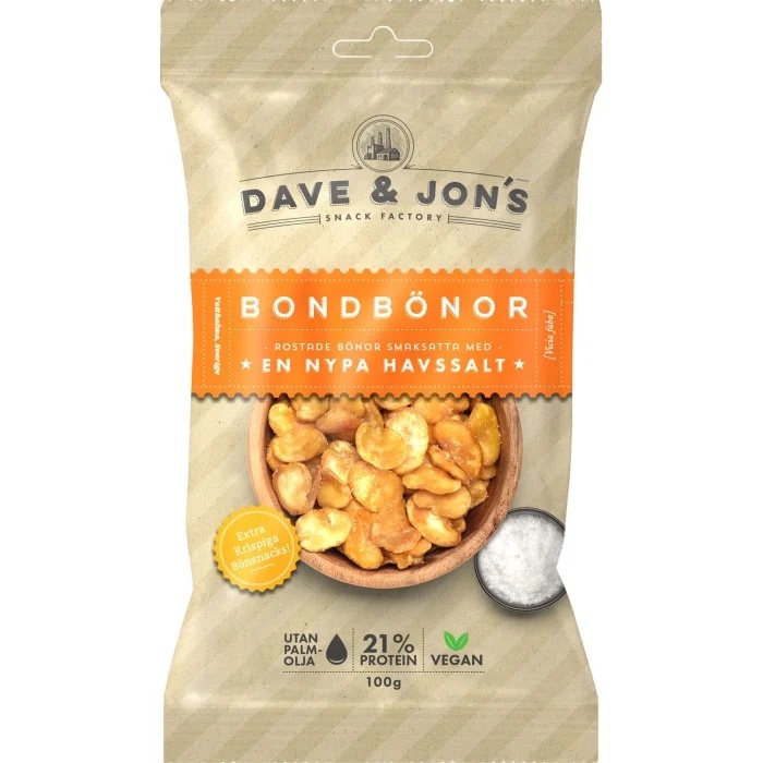 Dave & Jons Rostade Bondbönor Havssalt 100g