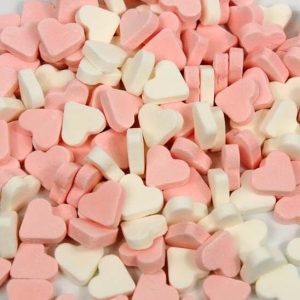Mini Frukthjärtan Rosa & Vit 1kg