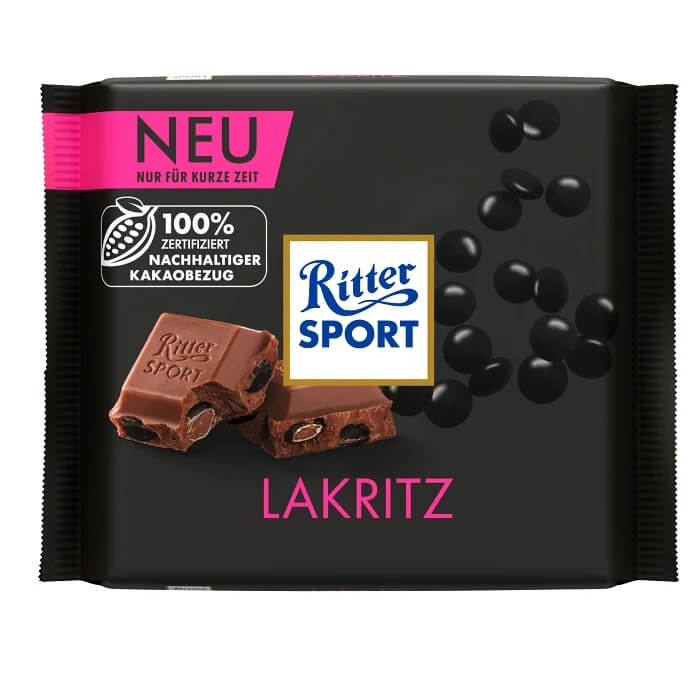 Ritter Sport Milk Chocolate Liquorice 100g