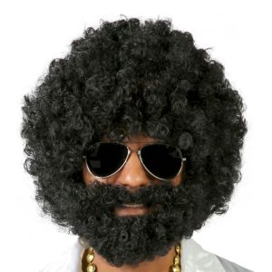 Afroperuk Svart med Skägg - One size