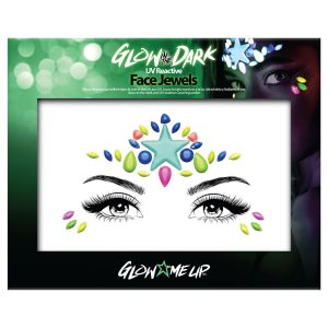 Självlysande UV Ansiktssmycken Med Stjärna