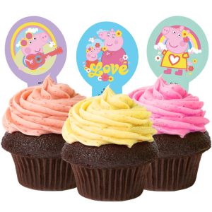 Ätbara Cupcake Dekorationer Greta Gris 20-pack