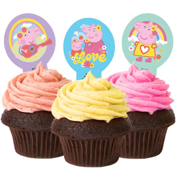 Ätbara Cupcake Dekorationer Greta Gris 20-pack