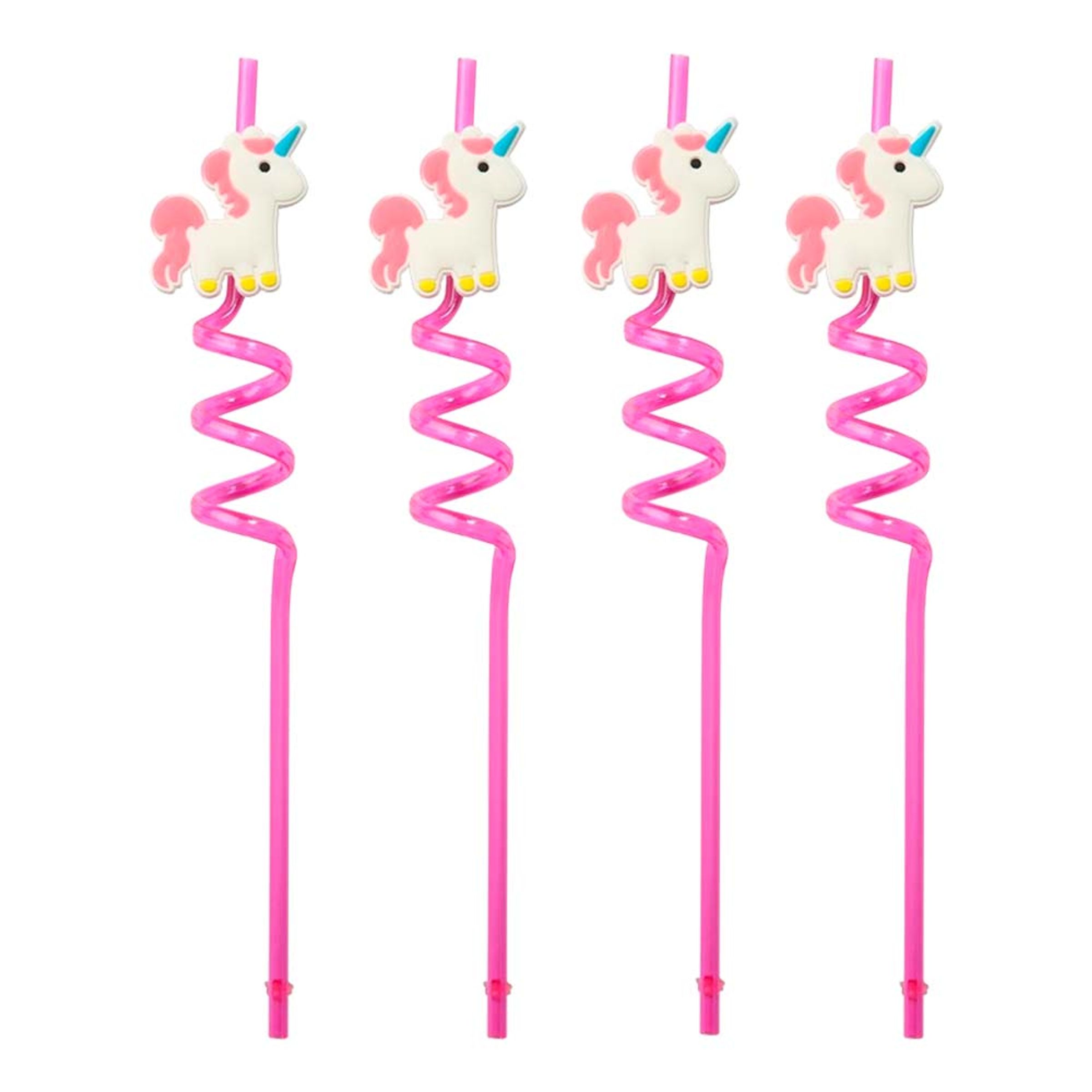 Återanvändbara Sugrör Enhörning - 4-pack