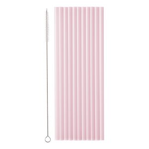 Återanvändbara Sugrör Rosa - 12-pack