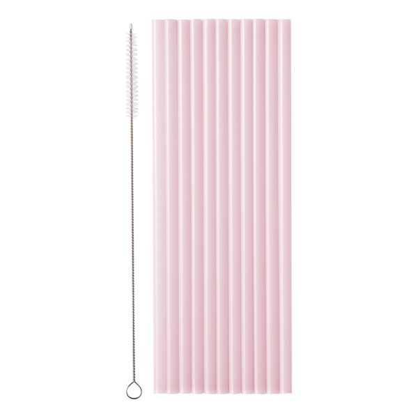 Återanvändbara Sugrör Rosa - 12-pack