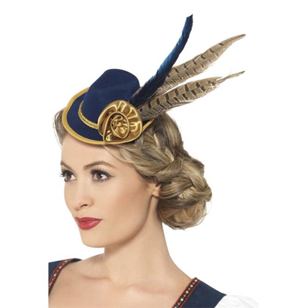 Autentisk Bavarian Oktoberfest Minihatt Blå - One size