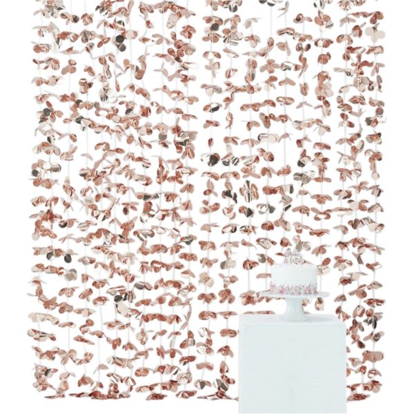 Backdrop Blommor Roséguld Metallic