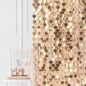 Backdrop Hjärtan Guld Metallic