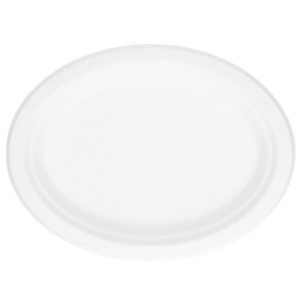 Bagasse Ovala Tallrikar Vit 26 cm 50-pack