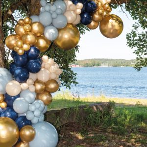 Ballongbåge Kit Guld/Blå/Sandfärg