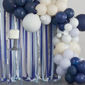 Ballongbåge med Serpentiner Mix It Up Blue