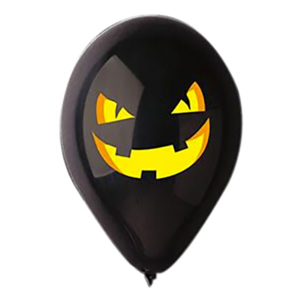 Ballonger Halloween Pumpa Svart - 10-pack