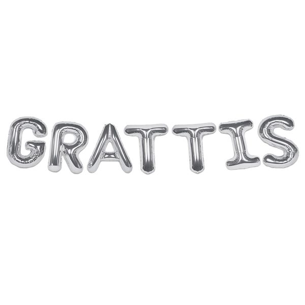 Ballonggirlang Grattis Silver
