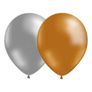 Ballongkombo Silver/Guld - 100-pack