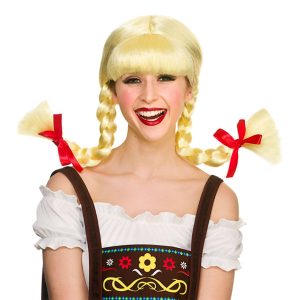 Bavarisk Blond Peruk med Flätor - One size