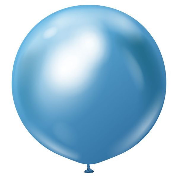 Blå Gigantiska Chrome Latexballonger 2-pack
