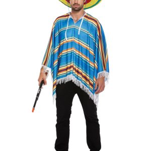 Blå Poncho Maskeraddräkt