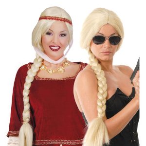 Blond Flätad Peruk - One size