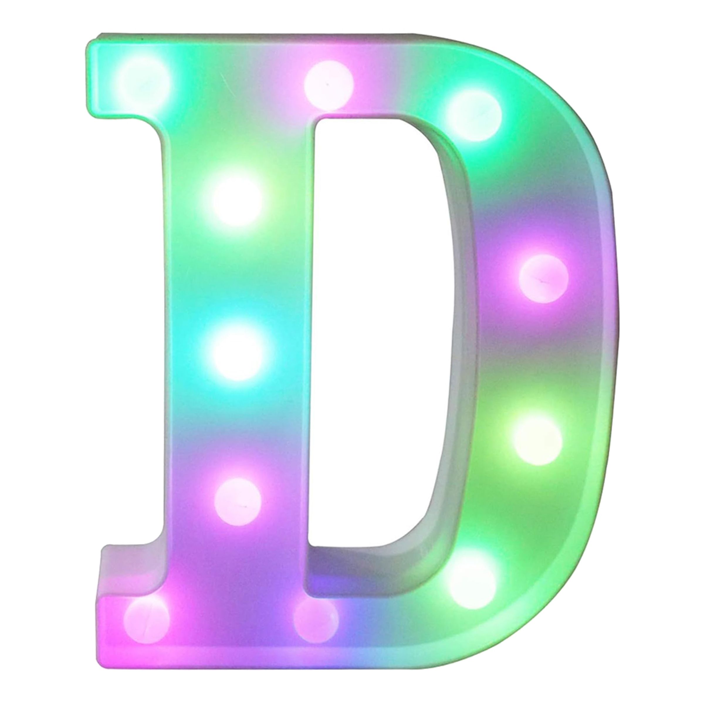 Bokstav med LED-Belysning RGB - Bokstav D