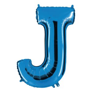 Bokstavsballong Blå Metallic - Bokstav J