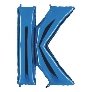 Bokstavsballong Blå Metallic - Bokstav K