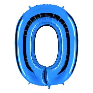 Bokstavsballong Blå Metallic - Bokstav O