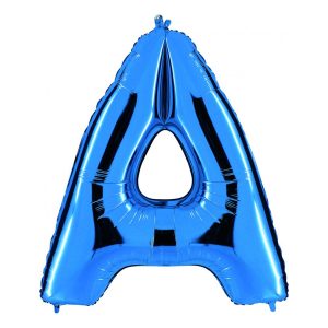 Bokstavsballong Blå Metallic - Bokstav A