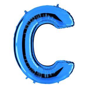 Bokstavsballong Blå Metallic - Bokstav C