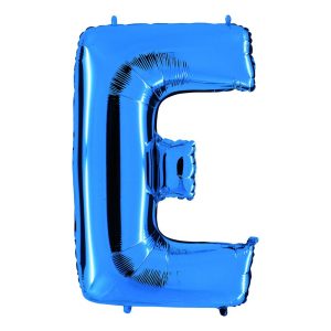 Bokstavsballong Blå Metallic - Bokstav E