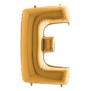 Bokstavsballong Guld Metallic - Bokstav E